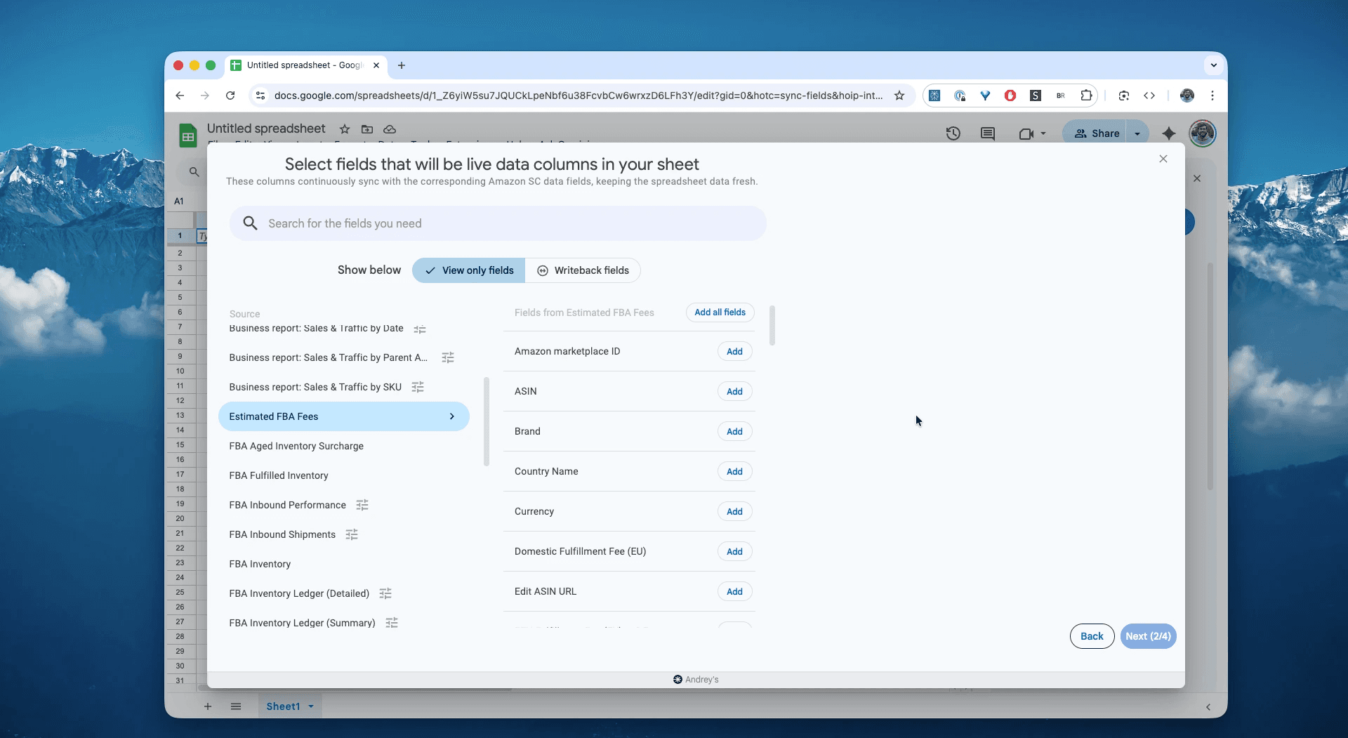 Select the FBA Fee Preview report in Hopted
